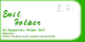 emil holper business card